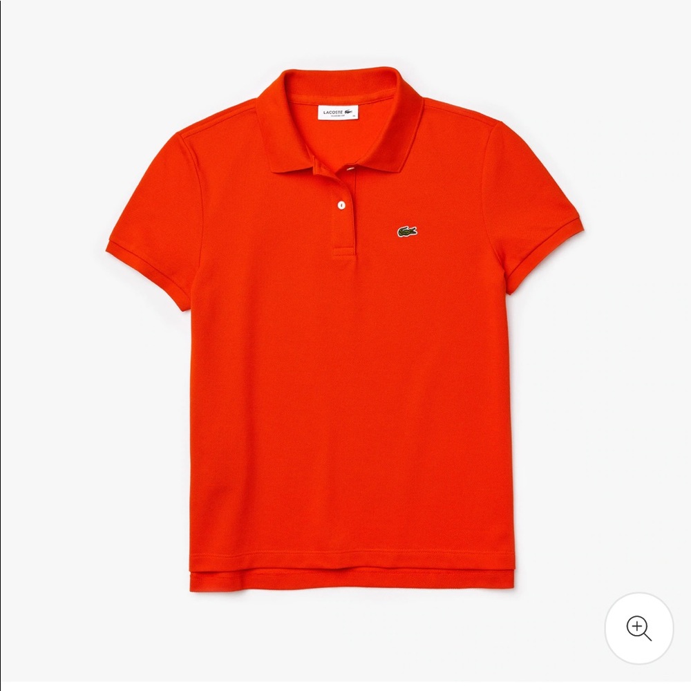 Red Lacoste women’s short sleeve polo
